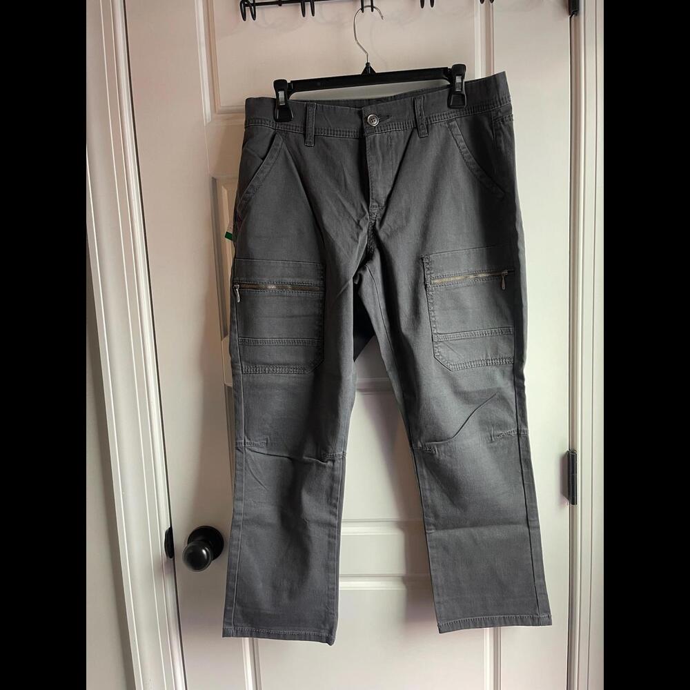 Stylish Gray Cargo Pants with Zippers - Size 12 Open to offers